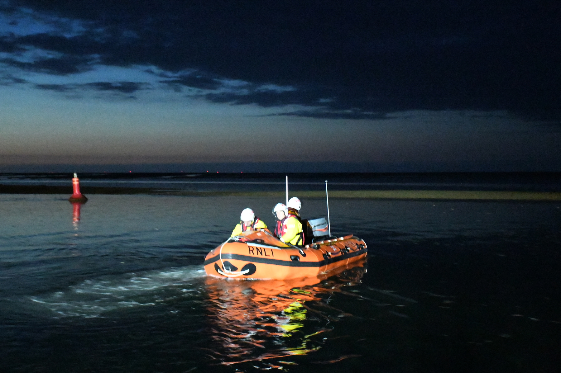 ILB departing the boathouse on service to grounded vessel 'Kazmar'